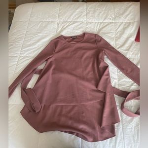 High low, tie mauve top